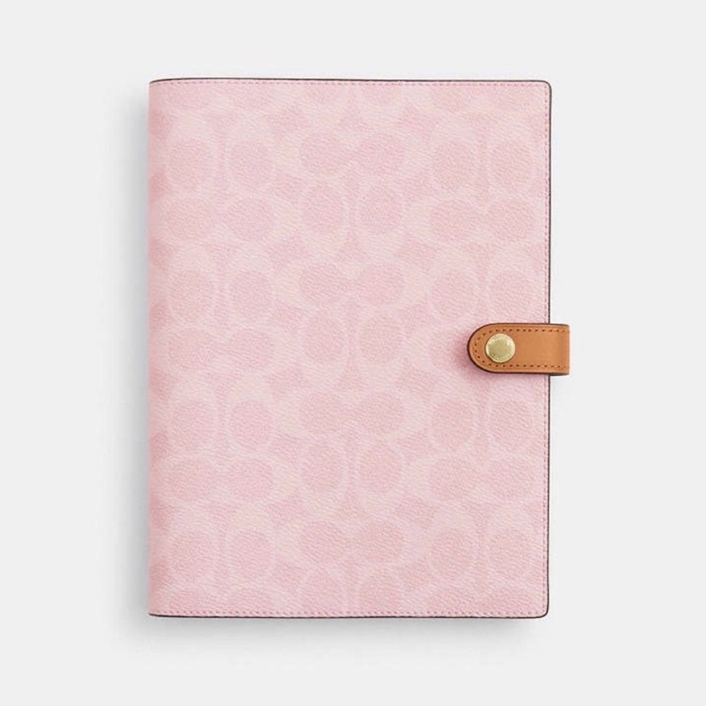 Coach Powder Pink Notebook in Signature Canvas NWT